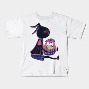 Back rabbit have some Easter eggs for you - black rabbit Kids T-Shirt